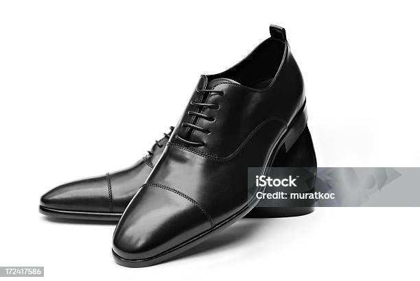 Elegant Black Leather Shoes stock photo