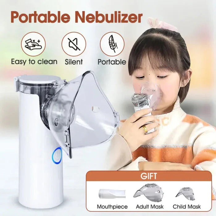 Portable Mini Mesh Nebulizer - Silent Handheld Inhaler for Kids & Adults