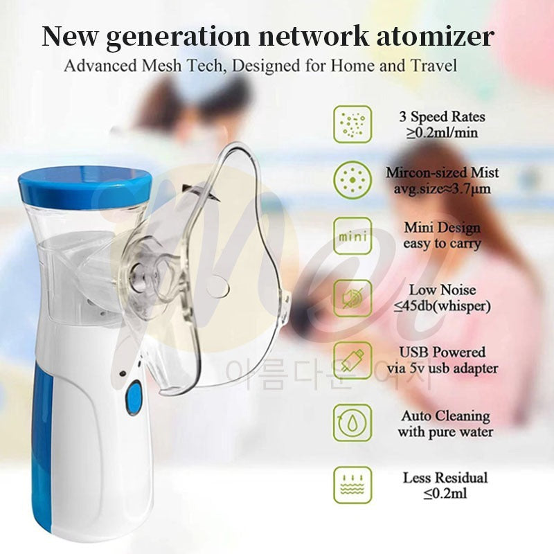 Portable Mini Mesh Nebulizer - Silent Handheld Inhaler for Kids & Adults