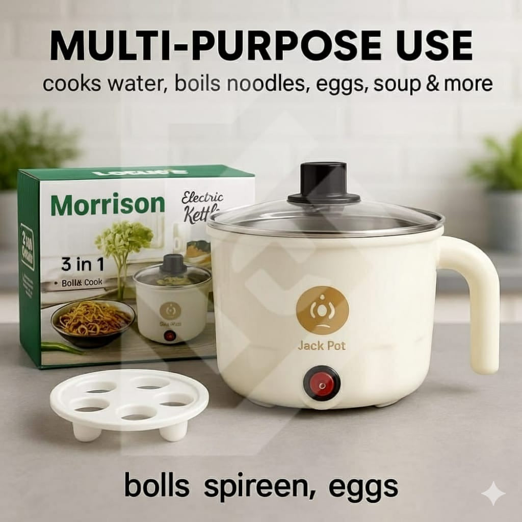 Electric kettle For Home Kitchen Food warmer Food Noodle Egg boiler Multifunction Pan Steam Cooking Machine 1.2 litter...
