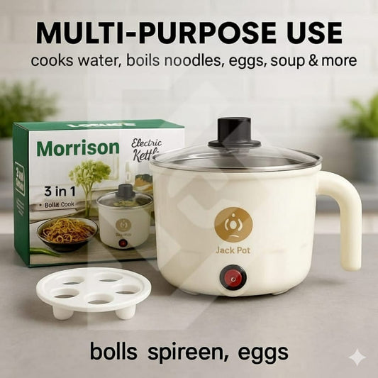 Electric kettle For Home Kitchen Food warmer Food Noodle Egg boiler Multifunction Pan Steam Cooking Machine 1.2 litter...