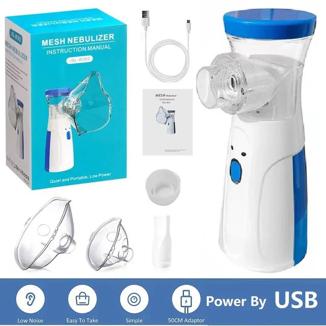 Portable Mini Mesh Nebulizer - Silent Handheld Inhaler for Kids & Adults