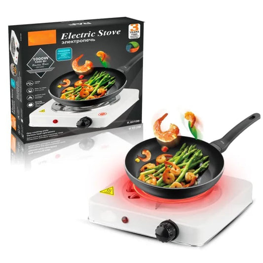 Electric Stove for cooking, Hot Plate heat up in just 2 mins, Easy to clean, 1000W, Automatic